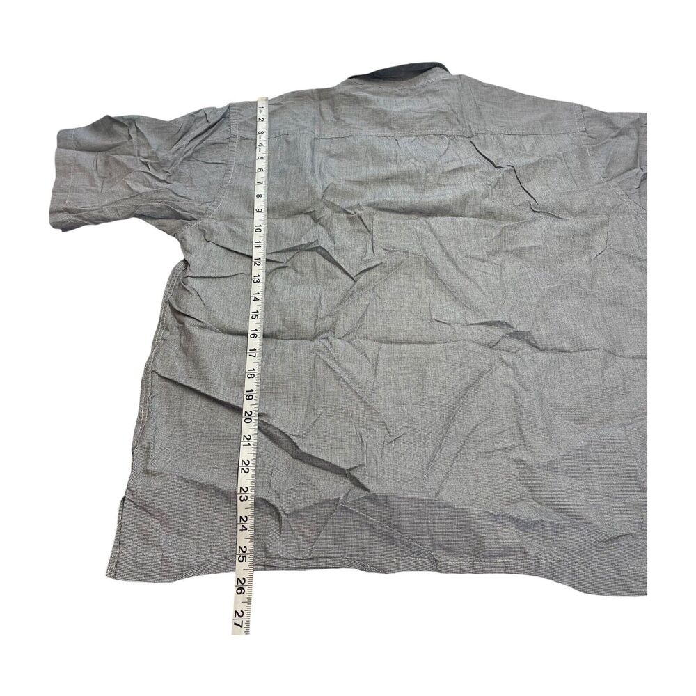 Greg Norman Shirt Men's Medium Gray 100% Cotton Short Sleeve Classic Button-Down - Picture 4 of 7